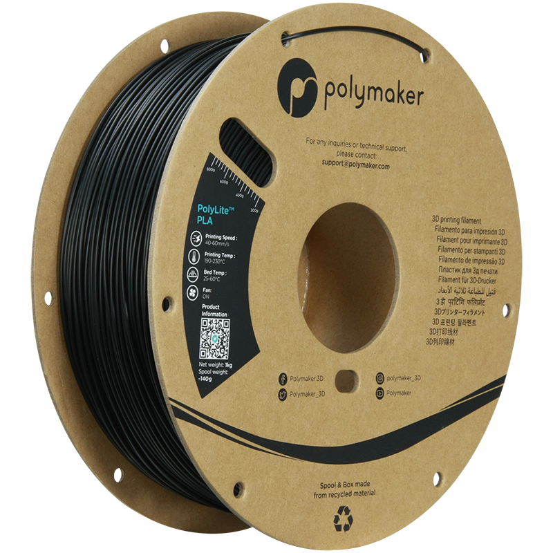 Polymaker PolyLite™ PLA – Black (1.75 mm, 1 kg)