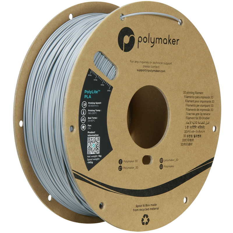Polymaker PolyLite™ PLA – Grey (1.75 mm, 1 kg)