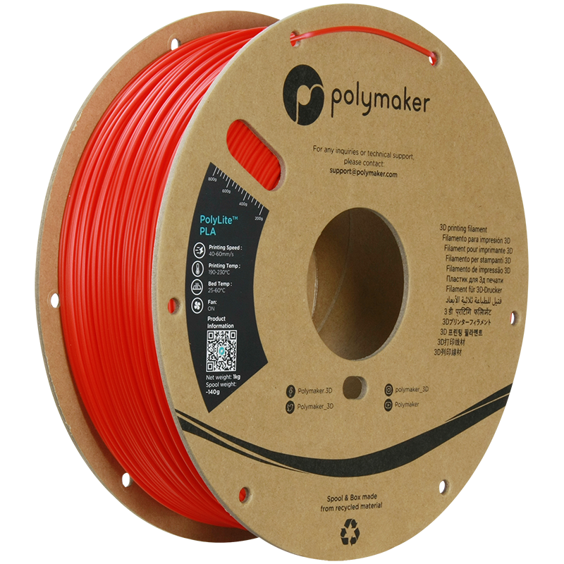 Polymaker PolyLite™ PLA – Red (1.75 mm, 1 kg)