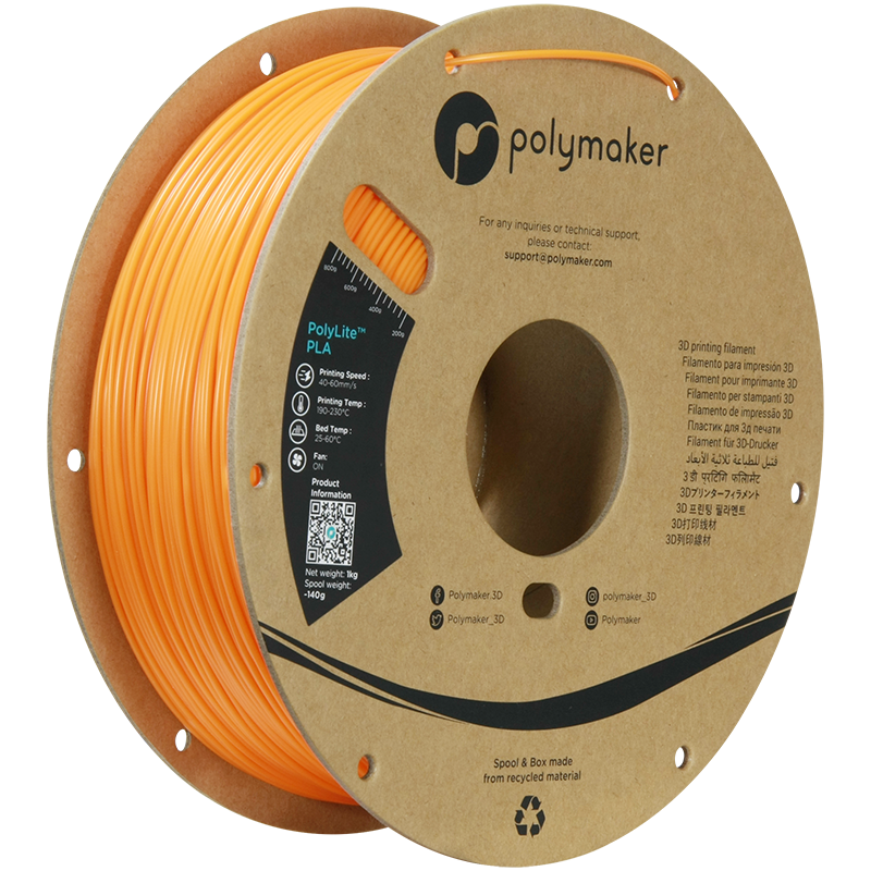 Polymaker PolyLite™ PLA – Orange (1.75 mm, 1 kg)