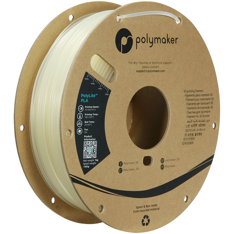 Polymaker PolyLite™ PLA – Natural (1.75 mm, 1 kg)