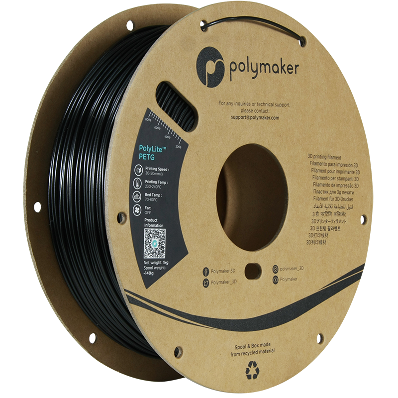Polymaker PolyLite™ PETG – Black (1.75 mm, 1 kg)