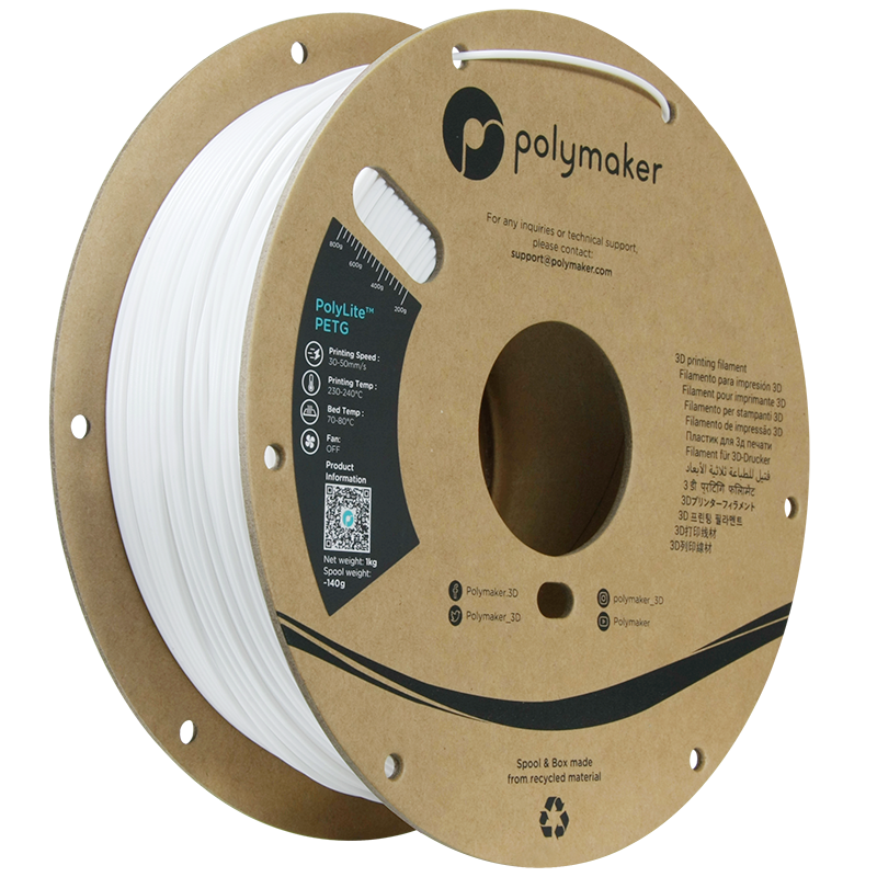 Polymaker PolyLite™ PETG – White (1.75 mm, 1 kg)