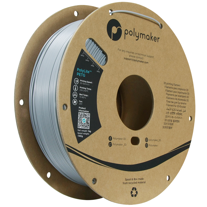 Polymaker PolyLite™ PETG – Grey (1.75 mm, 1 kg)