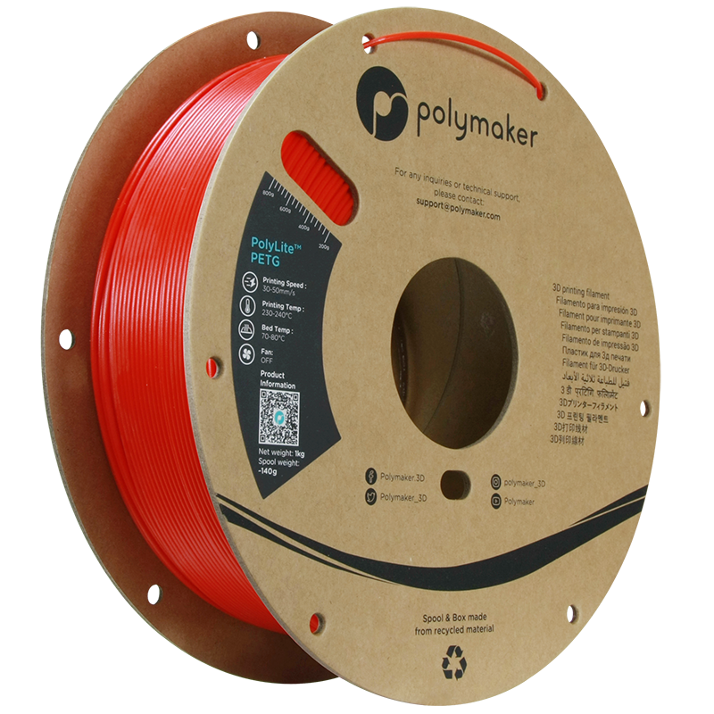 Polymaker PolyLite™ PETG – Red (1.75 mm, 1 kg)